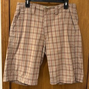 y2k Lee Dungarees plaid chino shorts, size 33